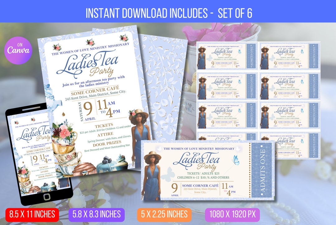EDITABLE Ladies Tea Event Flyer Printable With Ladies Conference Event ...