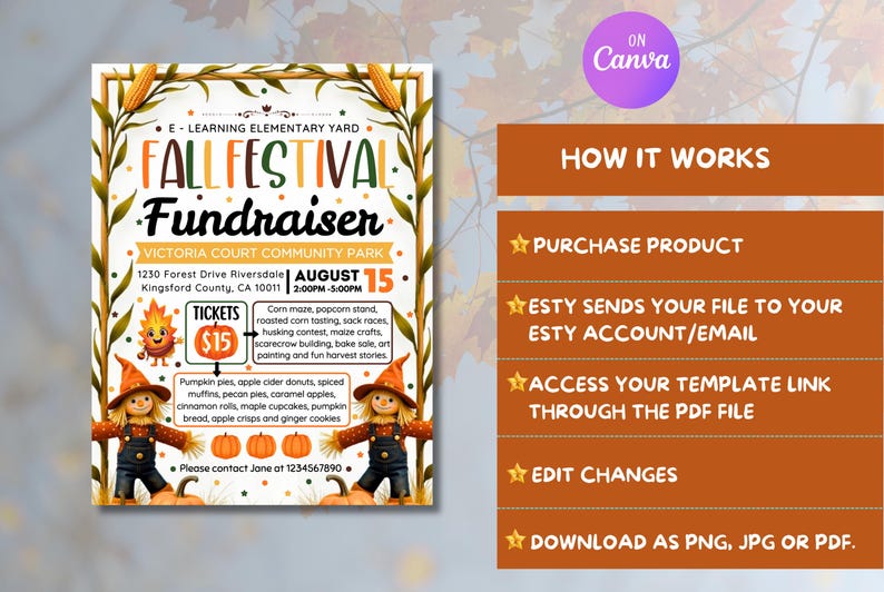 Fall Raffle Signage EDITABLE Fall Festival Fundraiser, With Volunteer Sign up Sheet ...
