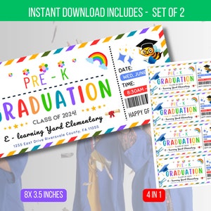 EDITIERBARE Vorschul-Abschluss-Karte, Kindergarten-Abschluss, Schul-Abschluss, Abschlusskarte für den letzten Schultag Sofort-Download