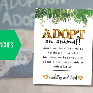 EDITABLE Adopt an Animal Printable Sign, Kitty Cat Party, Dog Adoption ...