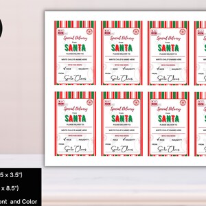 Santa Gift Tags Printable Template - Custom Personalized Special ...