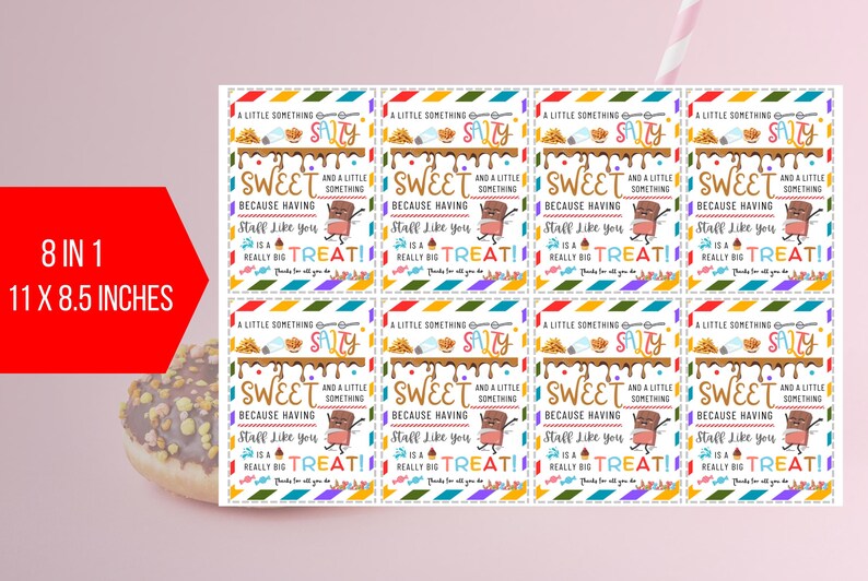 EDITABLE Salty Sweet Treat Gift Tag, Teacher Staff Employee ...