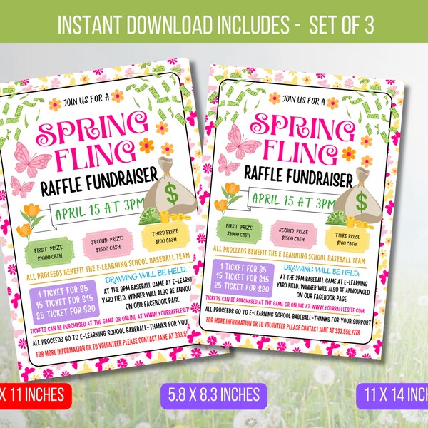 Easter Raffle Poster Template - Etsy