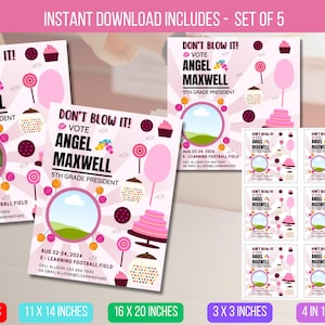 EDITABLE Presidential Campaign Poster, Dont Blow it Class Campaign President, High School Student Council Campaign Poster, Instant Download
