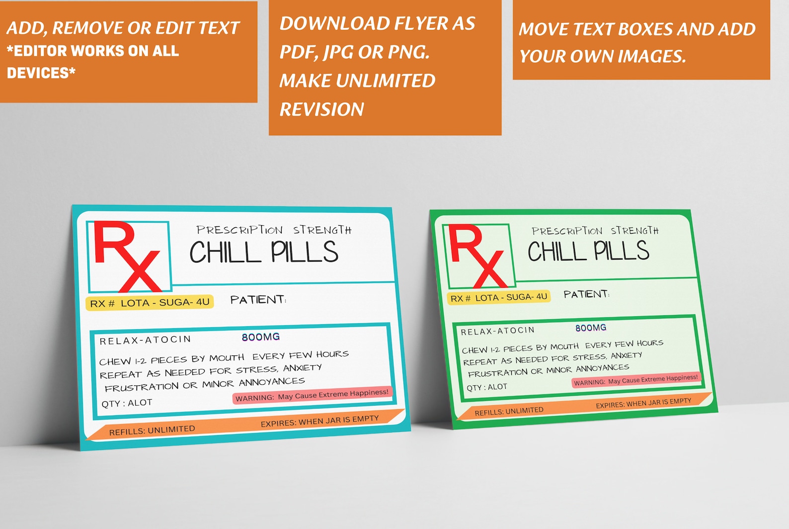 PRINTABLE Prescription Chill Pill Candy Jar Label Nursing Home CNA