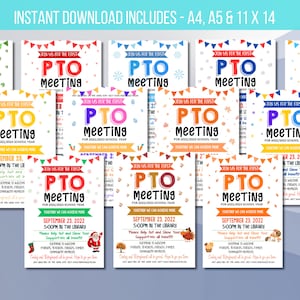 EDITABLE PTA Meeting Season Package Flyer, School Information Meeting Flyer, Printable Volunteer Handout Template Instant Download
