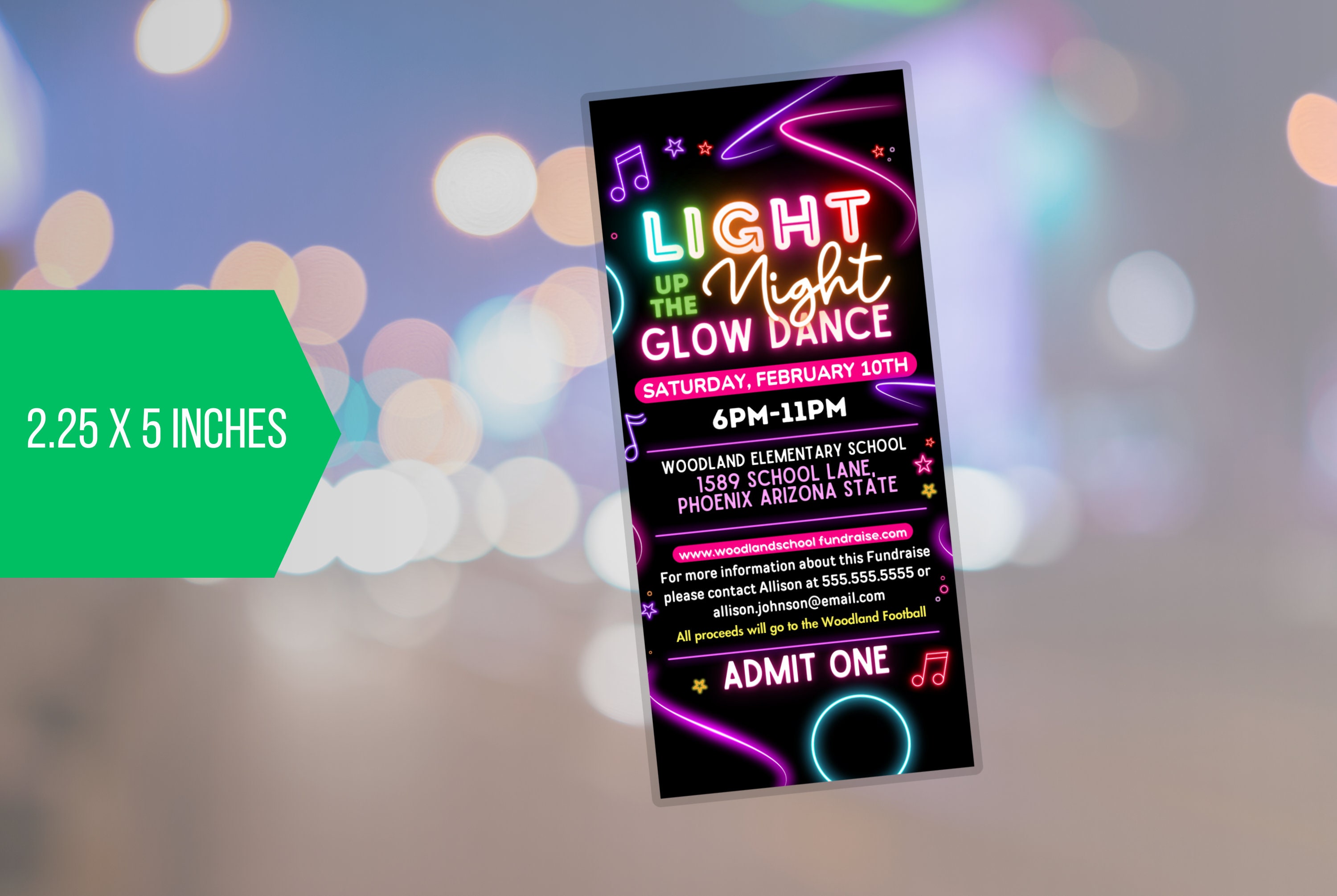 EDITABLE Light up the Night Glow Dance Invitation Flyer With Invitation ...
