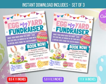EDITABLE Egg My Yard Event Flyer, Egg Event Easter bunny, Youth Fundraiser, You've Been Egged, Easter Celebration Printable Instant Download