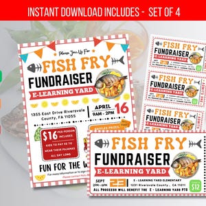 EDITIERBARER Fish Fry Fundraiser Einladung, Fish Fry Fundraiser Einladung, PTO PTA School Charity, Fish Fry Benefiz Vorlage, Instant Download