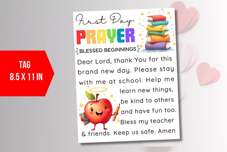 EDITABLE Classroom Blessing Tag, First Day of School Teacher Prayer ...