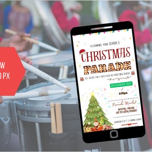 EDITABLE Christmas Parade Invitation, Christmas Parade Invite Template ...