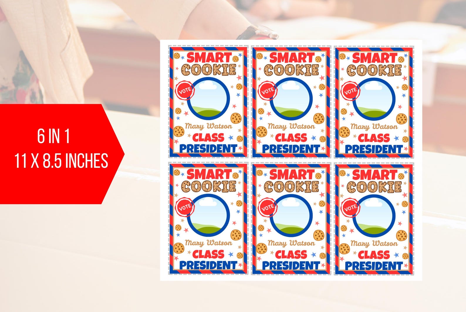 EDITABLE Presidential Campaign Poster, Smartie Cookie Poster, Class ...