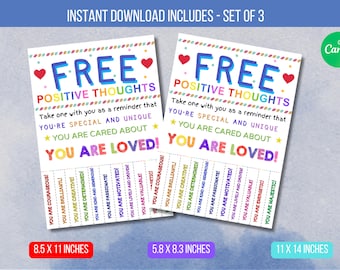 EDITABLE School Counselor Office Door Sign Flyer Free Positive Thought Flyer, Classroom Decor School Counselor Gift Digital Instant Download