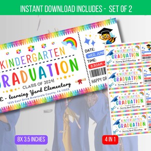 EDITIERBARE Vorschul-Abschluss-Karte, Kindergarten-Abschluss, Schul-Abschluss, Abschlusskarte für den letzten Schultag Sofort-Download