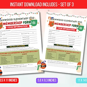 EDITABLE PTO PTA Membership Form, Pto/pta Parent Volunteer Sign Up Form Template, Newsletter Instant Download, Back to School Recruitment
