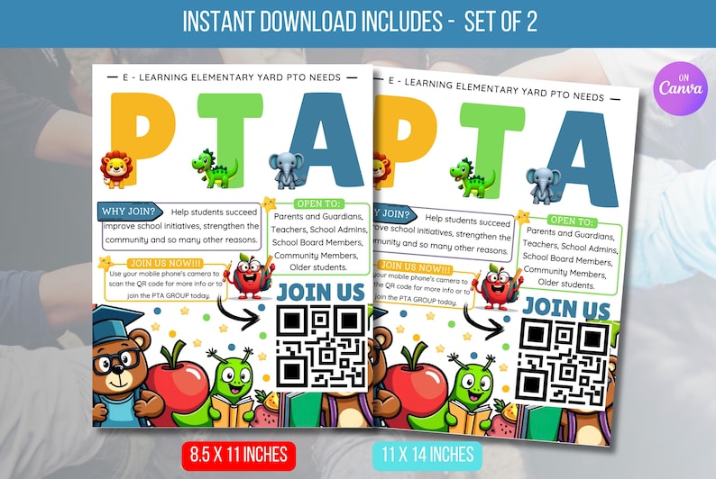 EDITABLE PTA Volunteers Recruitment Flyer With QR Code, Printable ...