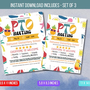 EDITABLE May PTO Meeting Handout Flyer, School Information Meeting Flyer, Printable Volunteer Handout Template Instant Download