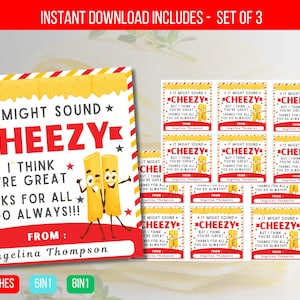 EDITIERBARE Es könnte kitschig klingen Aber ich denke, du bist großartig, Käse-Cracker Danke-Tag, Lehrer Wertschätzung, Cheesy Tag Nurse Download