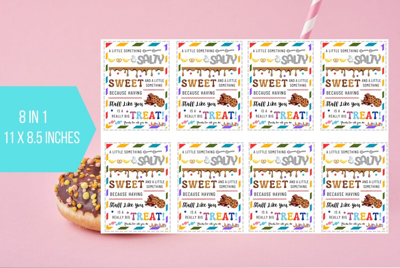 EDITABLE Salty Sweet Treat Gift Tag, Teacher Staff Employee ...