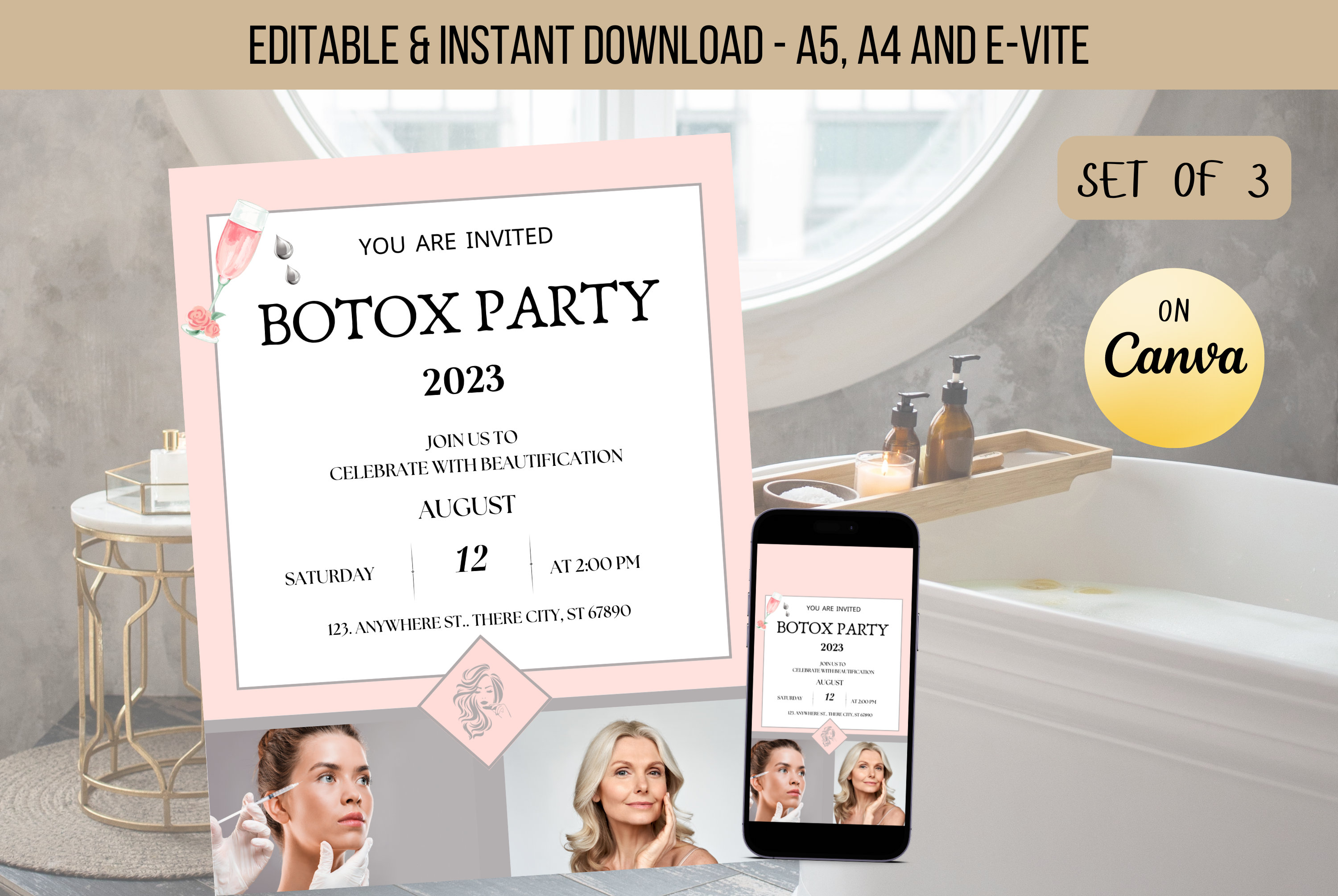 Botox Party Example EDITABLE Botox Party Flyer, Botox Party Invitation, Botox Party Invite ...