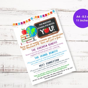 Editable Printable PTO PTA Flyer,  Did You Know The Pto Pta Does That Handout, Event Volunteer Template