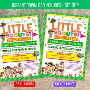 Dépliant de recrutement scout MODIFIABLE, modèle de réunion d’information des troupes, modèle de communication des parents d’invitation à l’école Téléchargement instantané