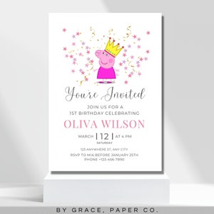 Peppa Pig Birthday Party Invitation Fully Editable Design | Toddler and Kids Birthday Party Invitations, Games, Thank You Cards and More #4
