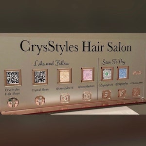 Custom 6 QR Code Business Sign: Social Media & Payment