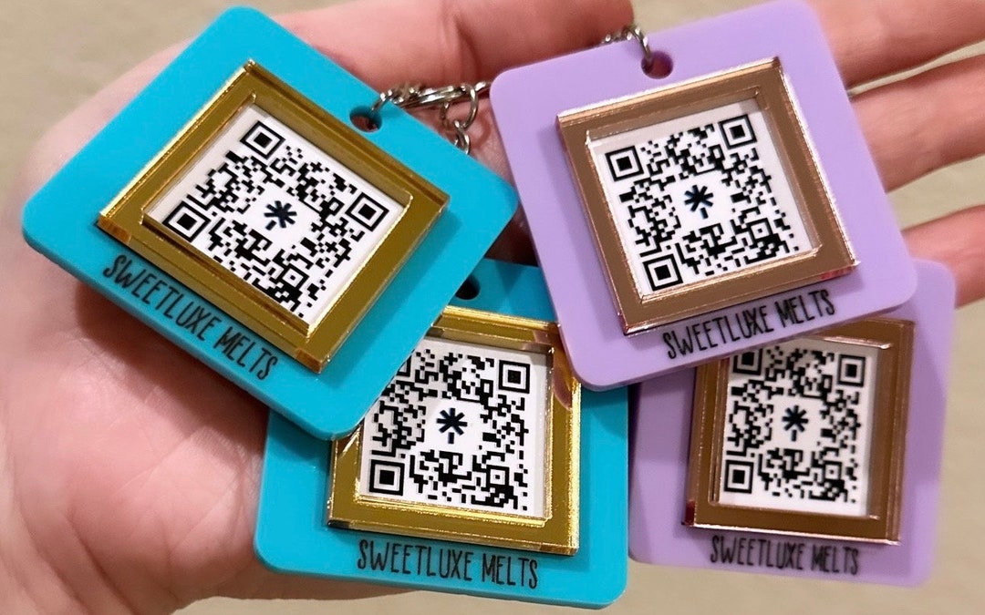 Custom Acrylic QR Code Keychain: Digital Business Card - Etsy