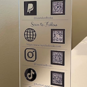 Custom 5 QR Code Business Sign: Social Media & Payment