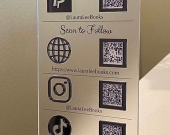 5 QR-Code-Zeichen | Social Media Zeichen | Zahlungsschilder | Geschäft Schilder