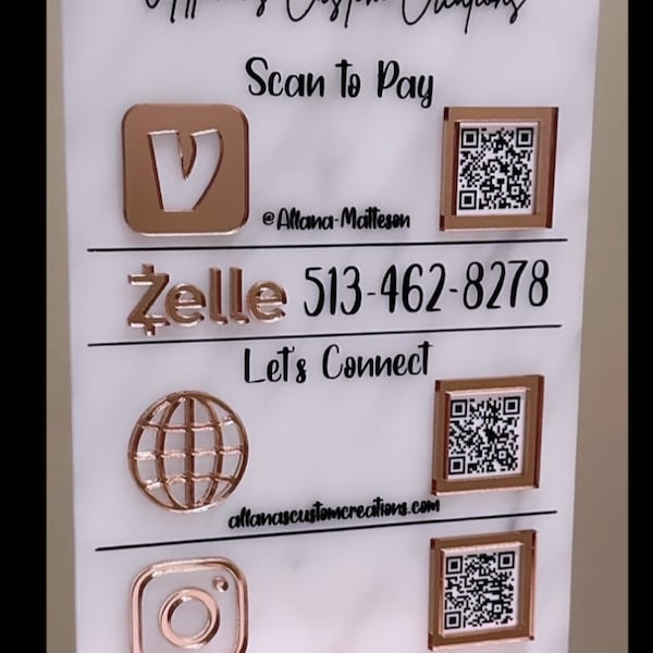 4 QR Code Sign| Social Media Signs | Payment Signs | Business Signs