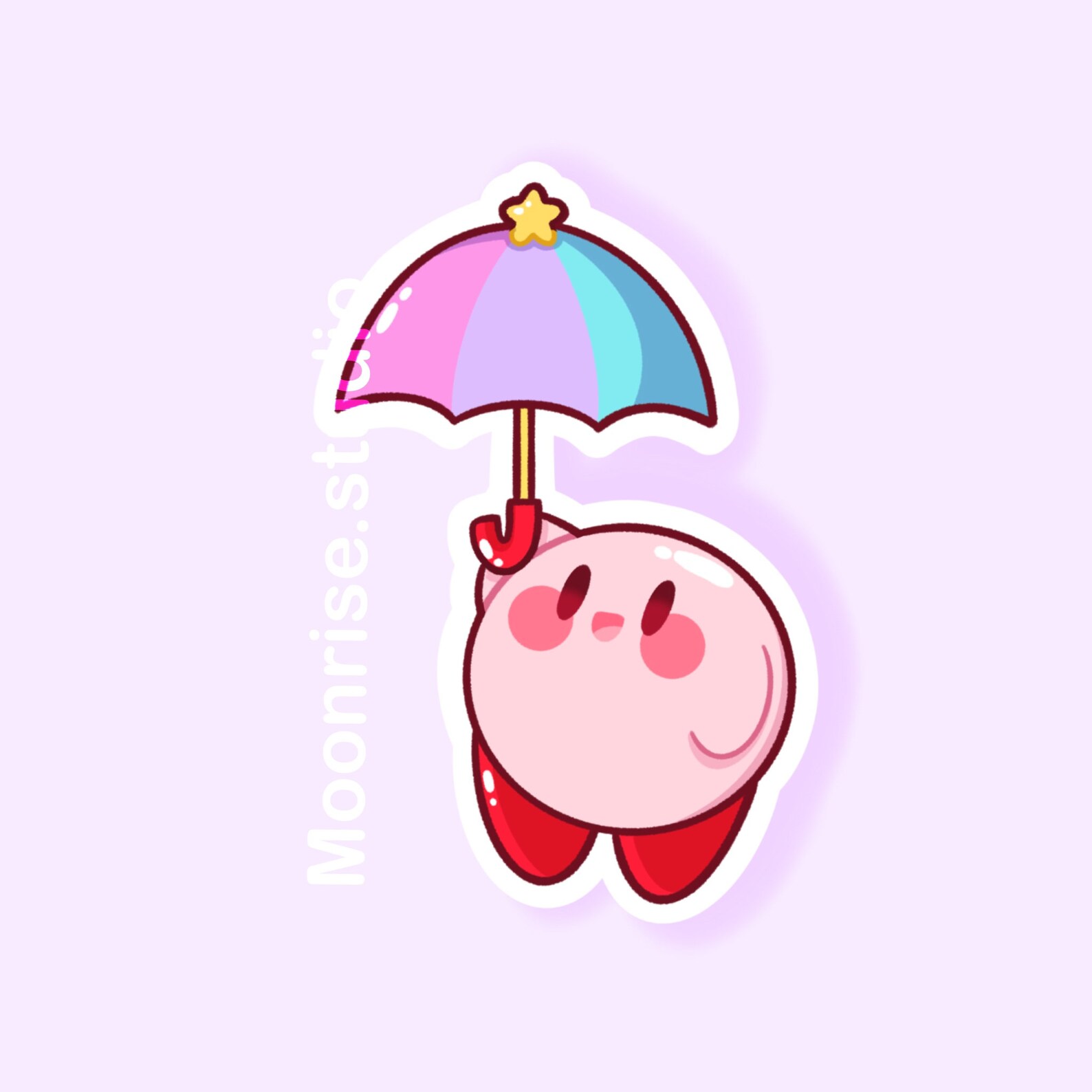 Cute Kirby Umbrella Sticker Etsy
