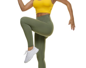 E-Navy,Large Auimank High Waist Out Pocket Fitness Pants,Tummy Control,Women Workout Leggings Sports Running Yoga Athletic Yoga Pant