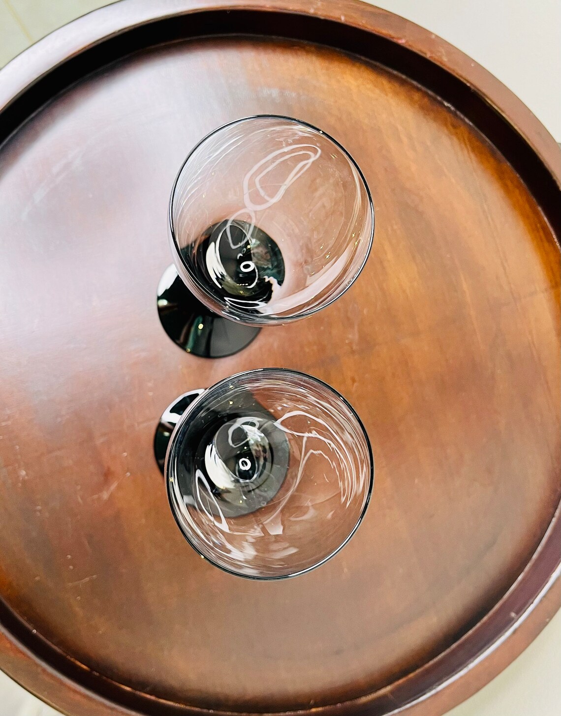 Mikasa Alexandra Black Stem Wine Glasses Pair Etsy