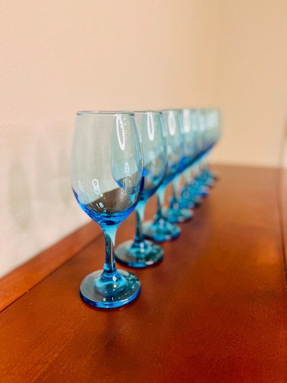 Vintage Cristar Sky Blue Rioja Wine Glasses - Set of 4 - Etsy