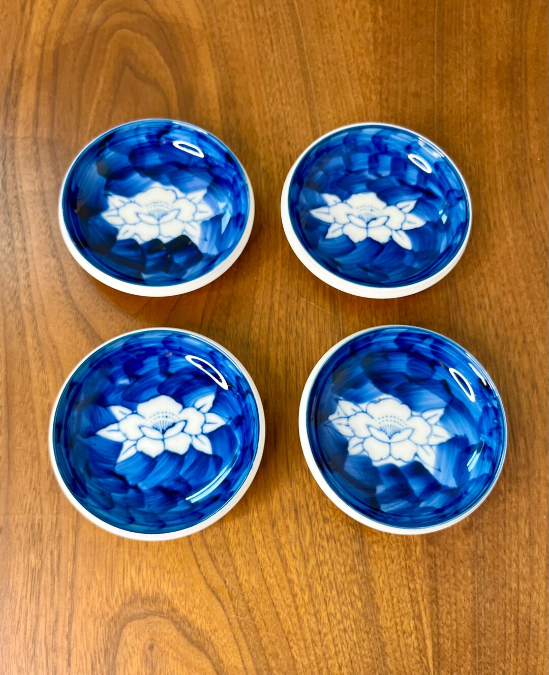 Lotus Soy Sauce Dish/trinket Bowls Set of 4 Etsy
