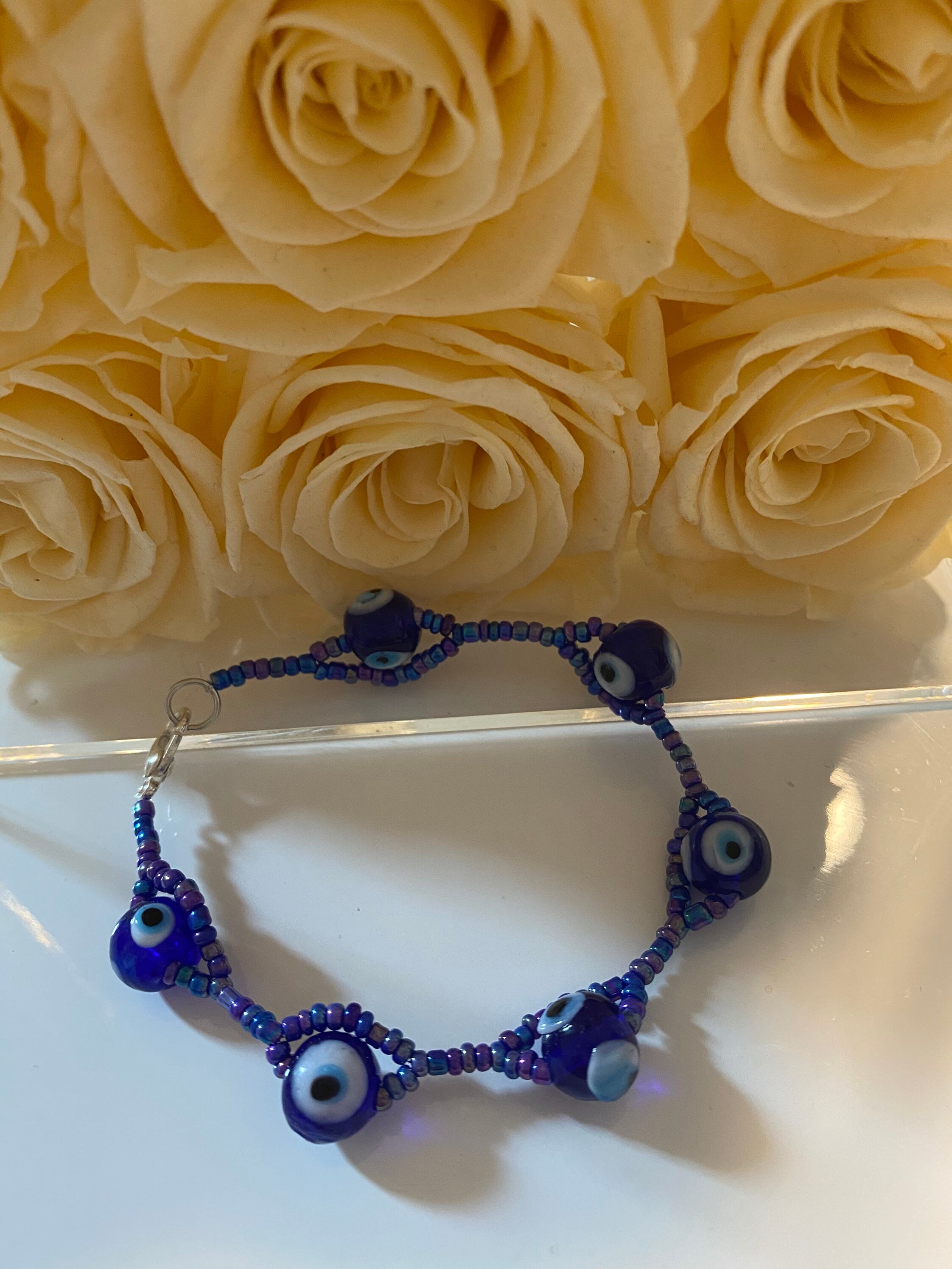 Blue Evil Eye Bracelet Etsy