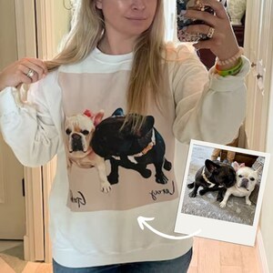 Personalized Pet Sweatshirt from Your Dog's Photo, Customized Pet Gift for Dog Mom, Custom Dog Portrait Sweatshirt, Cartoon Pet Face Shirt,