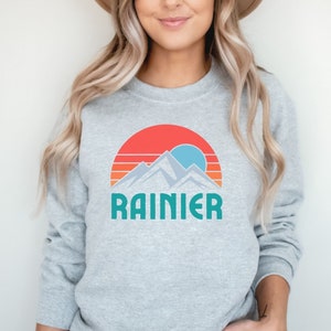 Mount Rainier National Park Sweatshirt, Washington Vintage Retro Graphic, Camp Sweater, National Park Shirt, Gift Travel ,Camping Crewneck