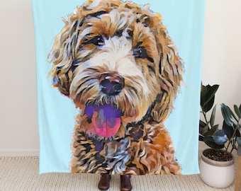 Custom Pet Blanket Pet Portrait Blanket Custom Dog Mom Personalized Dog's Face Blanket Picture Blanket with Pet's Photo Blanket Dog Dad Gift
