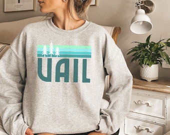 Vail Vintage Style Unisex Sweatshirt | Vail Ski Crewneck, Vail Ski Resort, Vail Sweater, Campfire Sweatshirt, Ski Lodge Style