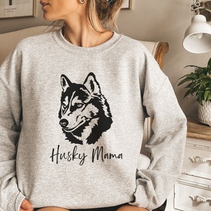 Husky Dog Mom Sweatshirt,  Husky Sweathsirt, Husky Mama Gift, Husky shirt, Husky Dog Gifts for Her Siberian Husky Lover Husky Gift for Women