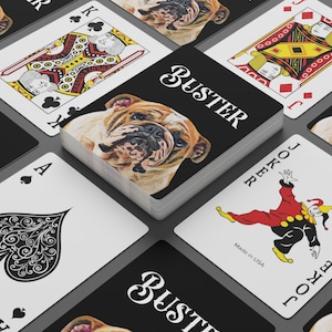 Custom Deck of Poker Playing Cards, Personalized with Your Dog&#39;s Face from your Pet&#39;s Photo, Best Personalized Christmas Stocking Stuffers