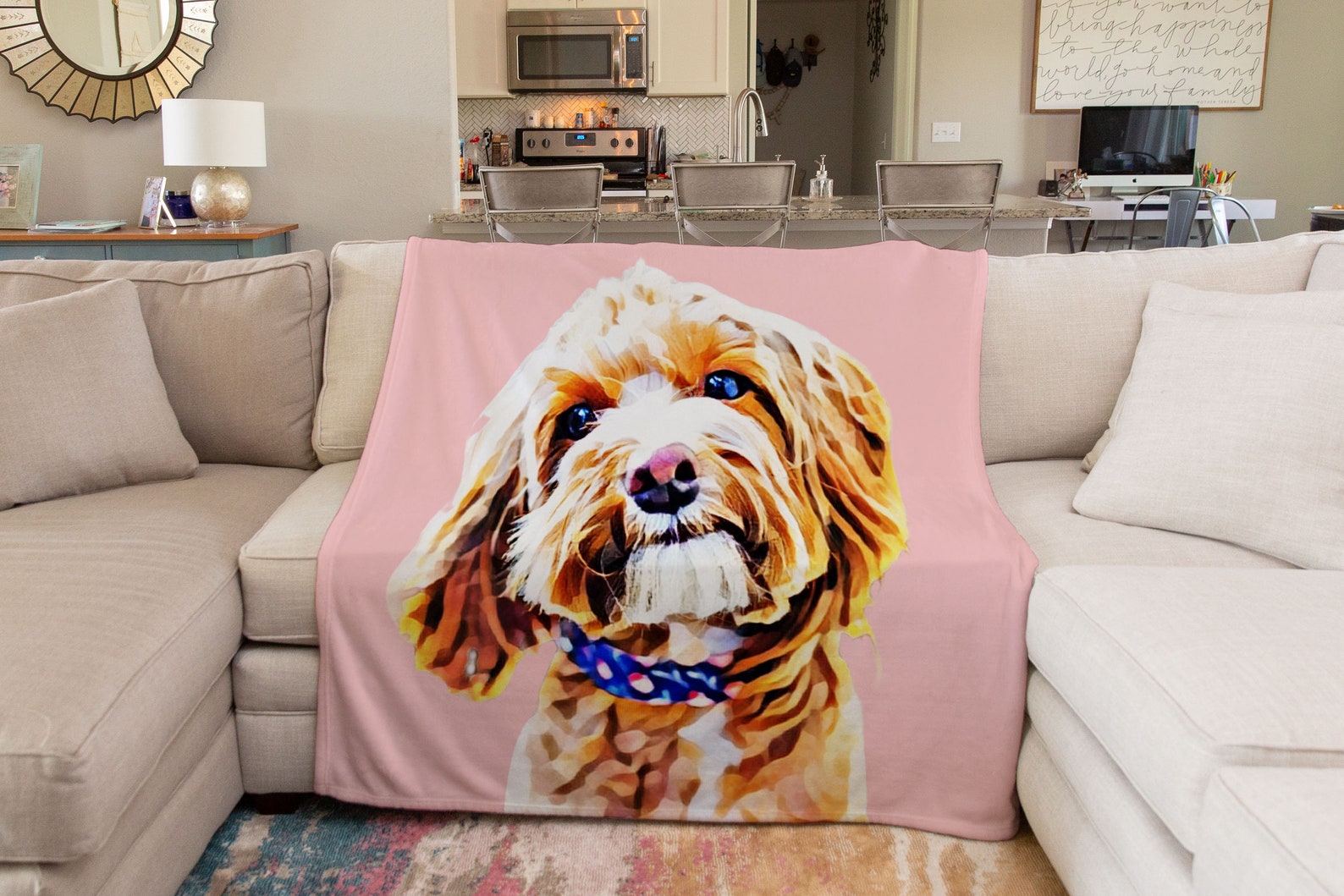 Custom Pet Portrait Blanket Pet Blanket Custom Dog Blanket Etsy