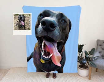 Custom Pet Blanket, PET Portrait Blanket, Name Custom Dog Dad Blanket Personalized Blanket Picture Blanket Pet Photo Blanket, Gift for son