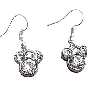 Beautiful Mickey Sparkle gem earrings, Mickey Mouse earrings, Disney bridesmaid gift, Mickey wedding earrings, Mickey earrings