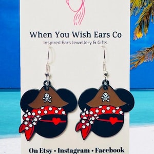 Pirate Mickey Earrings, Disney cruise earrings, Mickey Mouse earrings, cruise earrings, pirate night earrings, castaway cay earrings