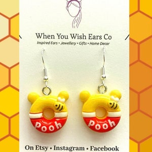 Pooh Bear inspirierte Bienen Ohrringe, Winnie the Pooh Ohrringe, Pooh Ohrring, Pooh Bär Ohrringe, Honigbär Ohrringe