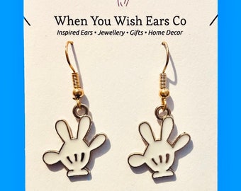 Mickey Glove earrings, Mickey Mouse earrings, Mickey earrings, Mickey hand earrings, mouse glove earrings, Minnie Mouse earrings